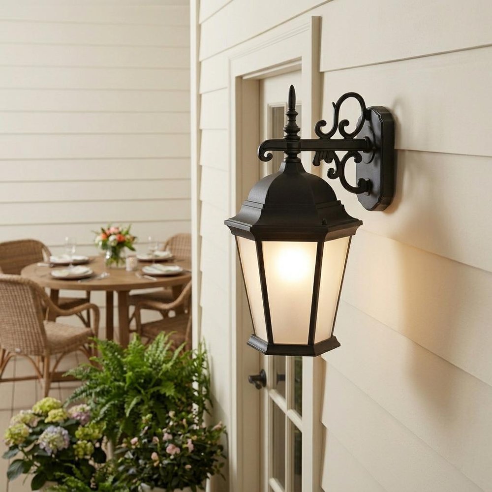 Matte Black Domed Hanging Lantern Wall Light HomeRoots