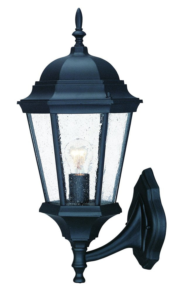 Matte Black Swing Arm Glass Lantern Wall Light HomeRoots
