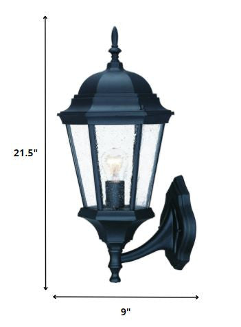 Matte Black Swing Arm Glass Lantern Wall Light HomeRoots