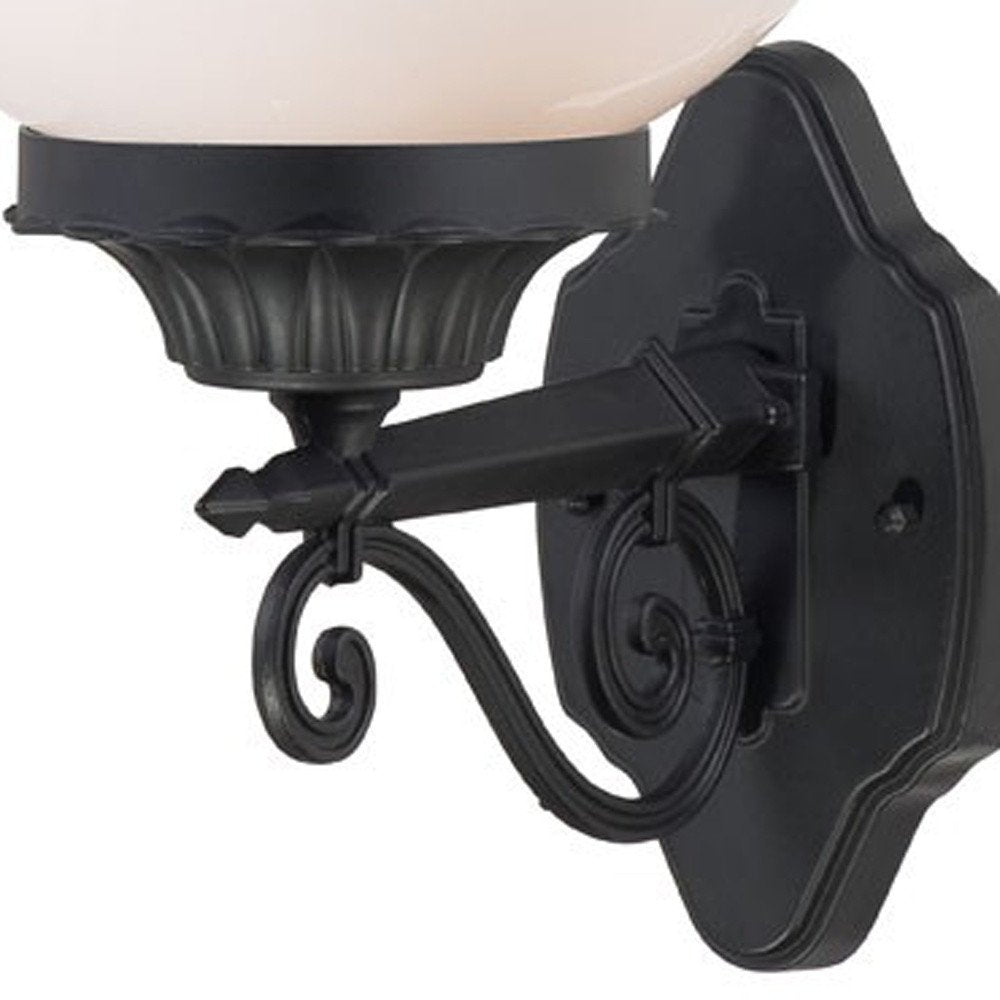 Matte Black Round Acrylic Globe Wall Sconce HomeRoots