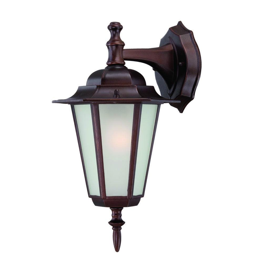 Bronze Frosted Glass Hanging Lantern Wall Light - FurniFindUSA