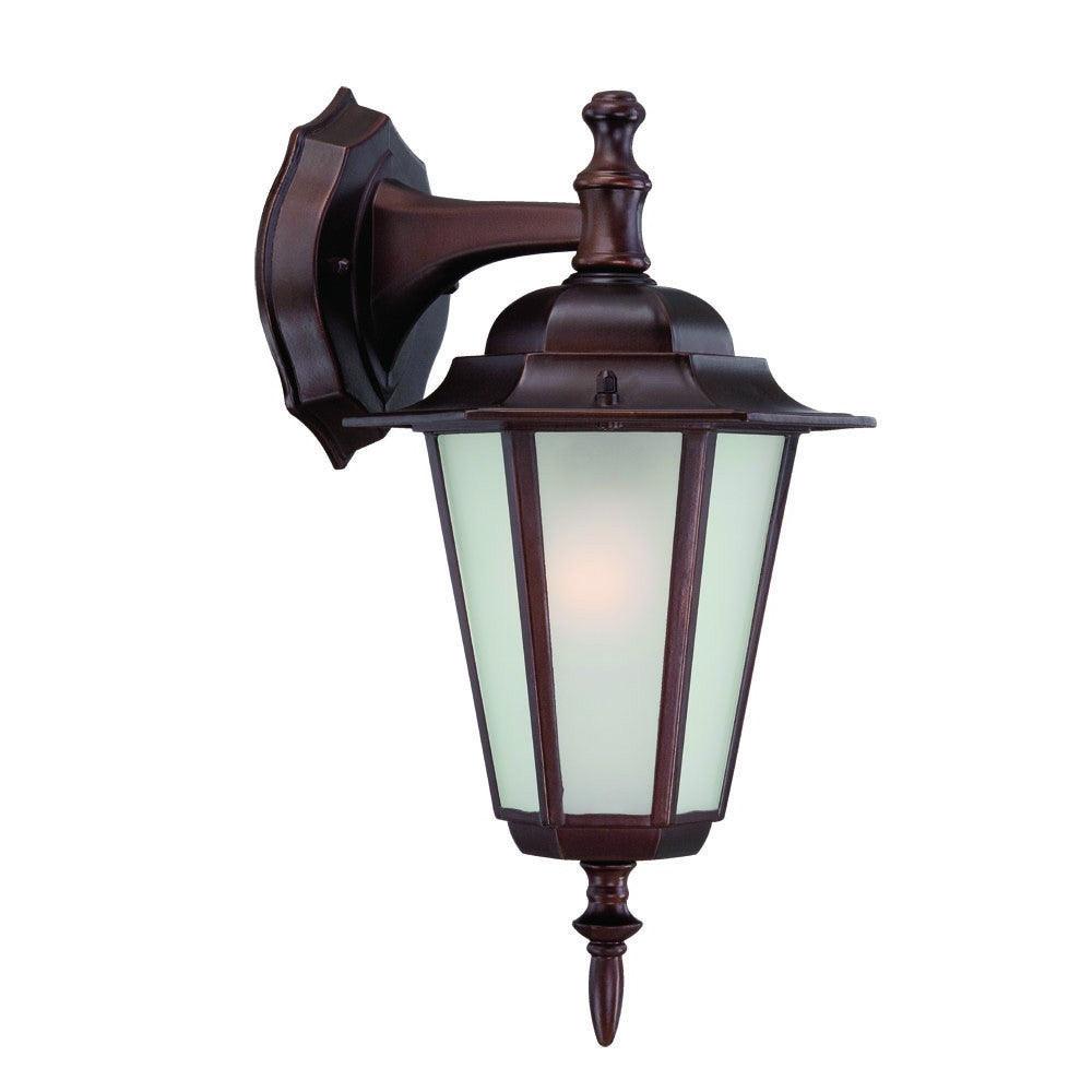 Bronze Frosted Glass Hanging Lantern Wall Light - FurniFindUSA