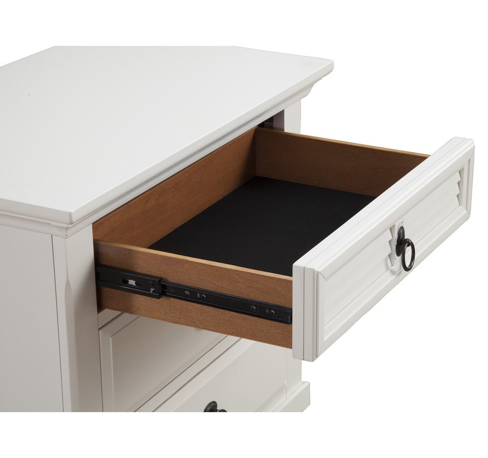 28" White Wood Three Drawer Nightstand HomeRoots