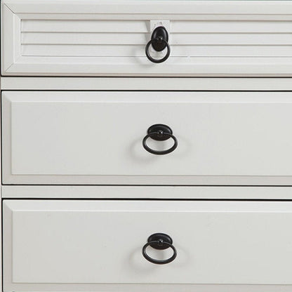 28" White Wood Three Drawer Nightstand HomeRoots