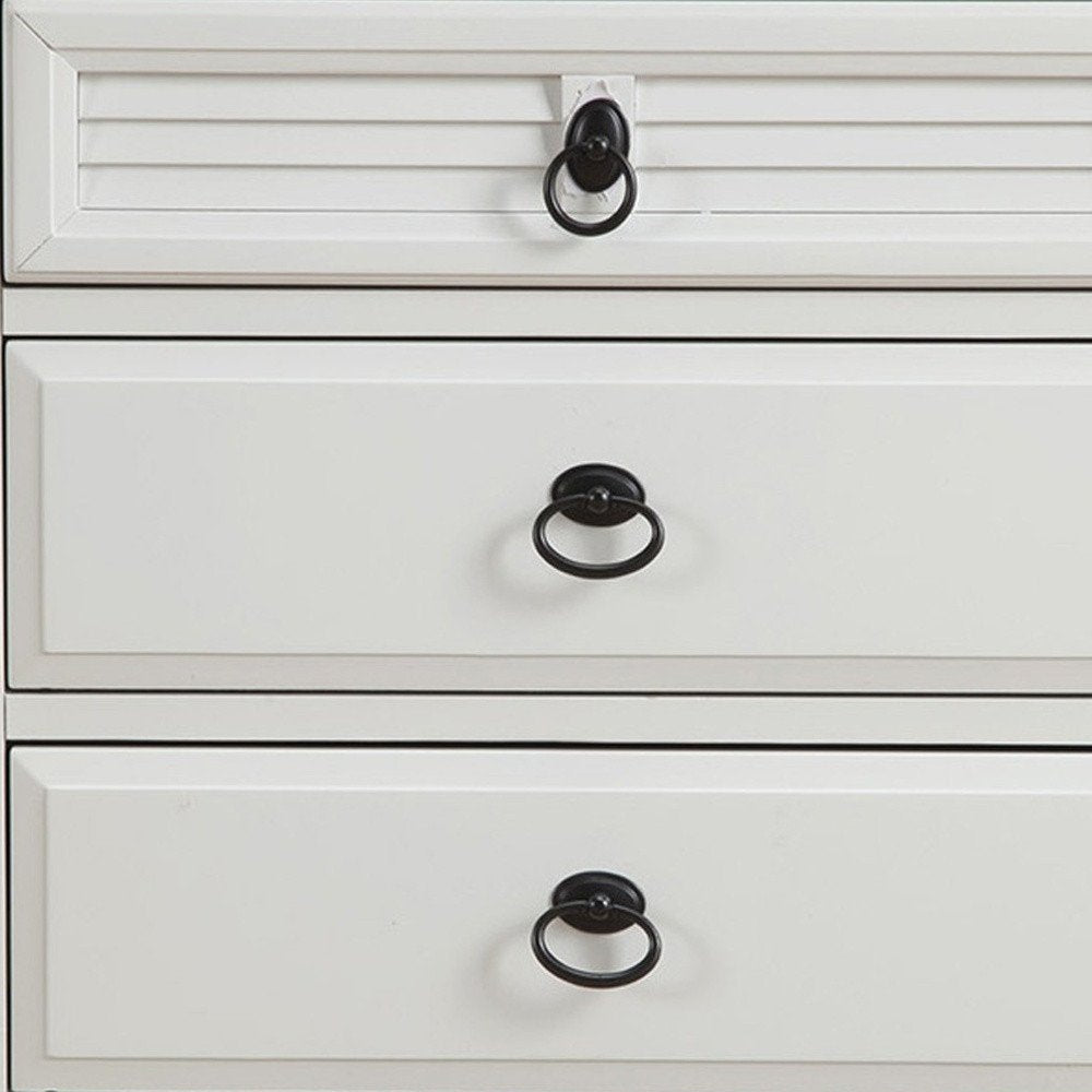 28" White Wood Three Drawer Nightstand HomeRoots