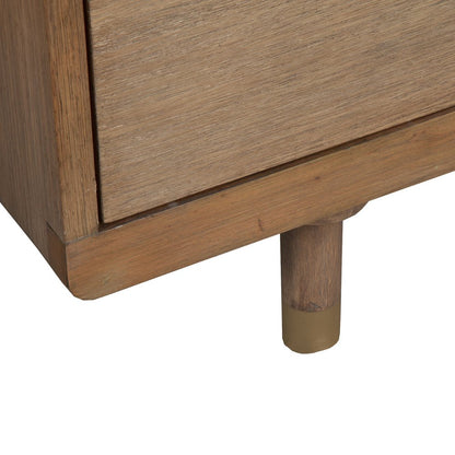 25" Solid Wood and Wood Two Drawer Nightstand HomeRoots