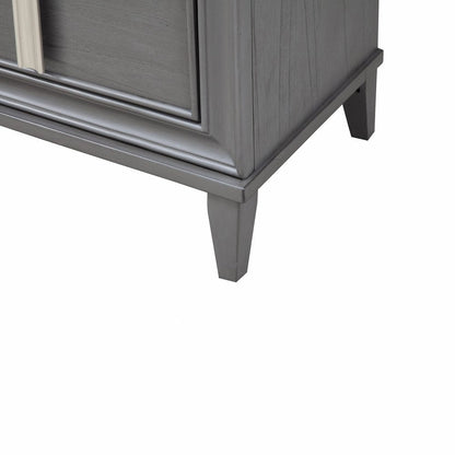 29" Dark Gray Solid Wood and Wood Two Drawer Nightstand HomeRoots