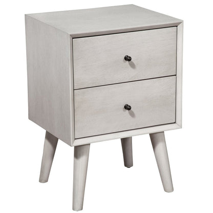 Gray Century Modern Wood 2 Drawer Nightstand HomeRoots