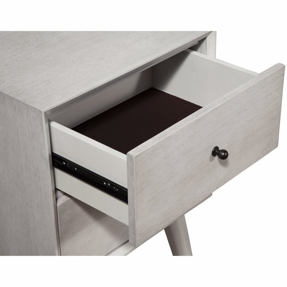 Gray Century Modern Wood 2 Drawer Nightstand — view 2