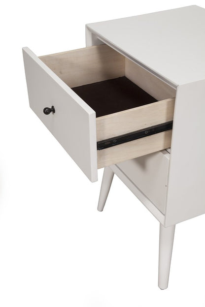 26" Solid Wood and Wood Two Drawer Nightstand HomeRoots