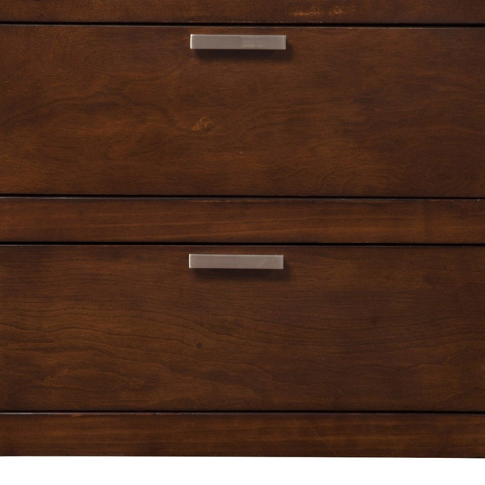 24" Brown Wood Two Drawer Nightstand HomeRoots