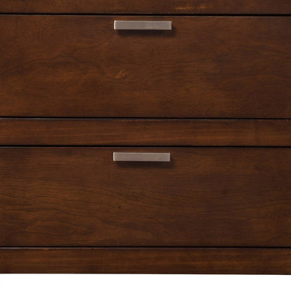 24" Brown Wood Two Drawer Nightstand HomeRoots