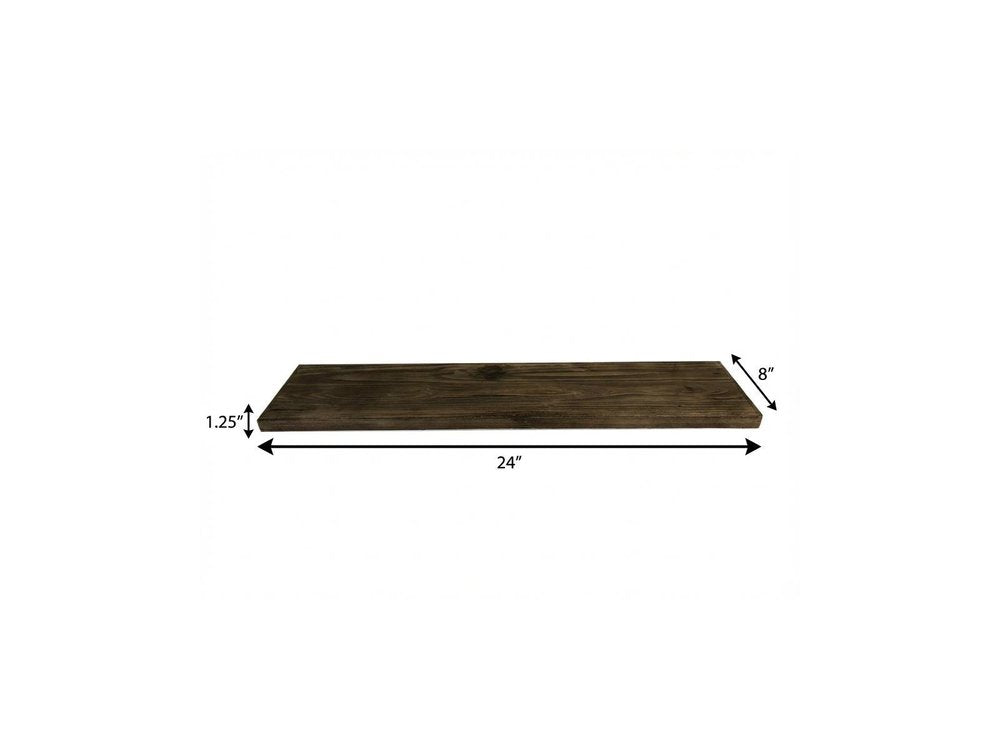 24" Solid Wood Wall-Mounted Shelving Unit HomeRoots
