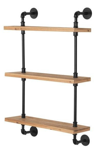 24" Three Shelves Solid Wood Wall Mounted Shelving Unit - FurniFindUSA