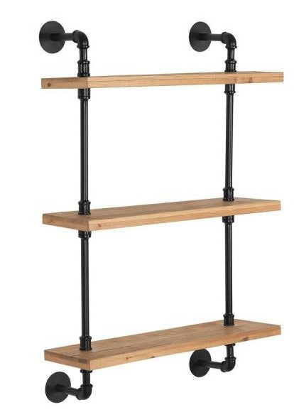 24" Three Shelves Solid Wood Wall Mounted Shelving Unit - FurniFindUSA