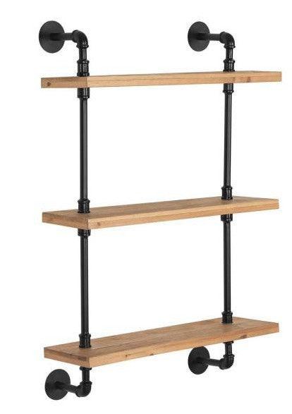 24" Three Shelves Solid Wood Wall Mounted Shelving Unit - FurniFindUSA