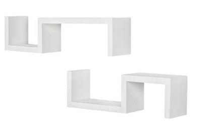 24" Two Shelves Solid Wood Wall Mounted Shelving Unit HomeRoots