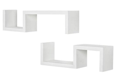 24" Two Shelves Solid Wood Wall Mounted Shelving Unit HomeRoots