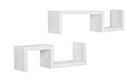 24" Two Shelves Solid Wood Wall Mounted Shelving Unit HomeRoots