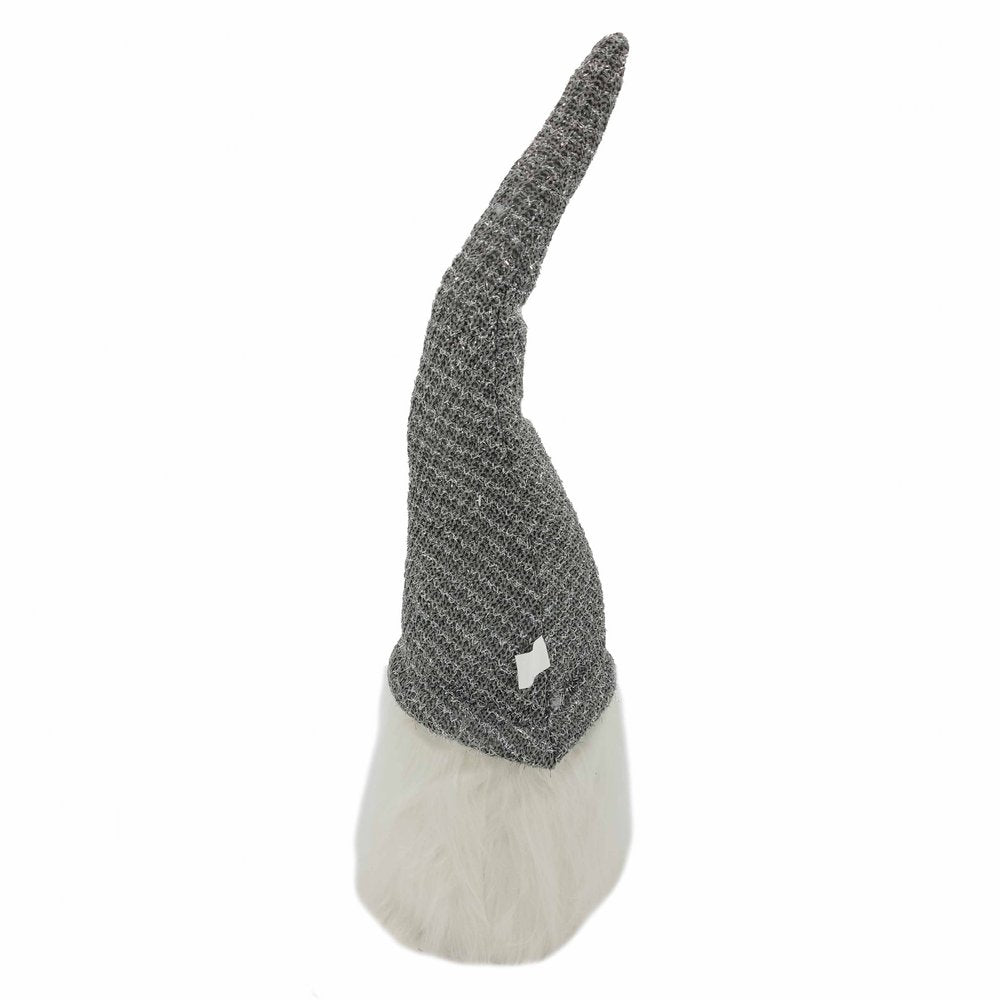 28" Gray Fabric Christmas Standing Gnome Tabletop Sculpture HomeRoots