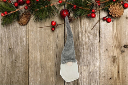 28" Gray Fabric Christmas Standing Gnome Tabletop Sculpture HomeRoots