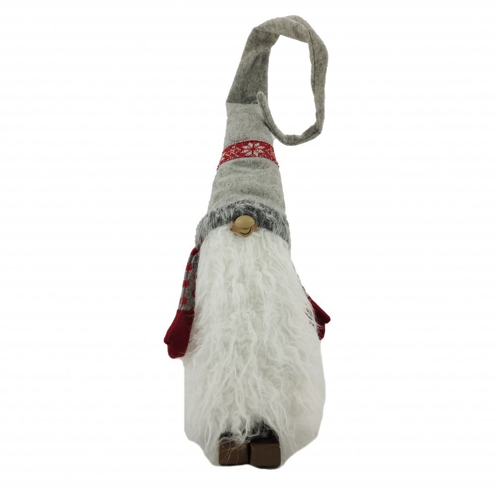 Red and Grey Winter Gnome with Snowflakes HomeRoots