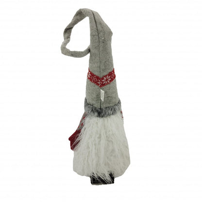 Red and Grey Winter Gnome with Snowflakes HomeRoots