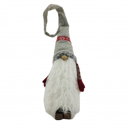 Red and Grey Winter Gnome with Snowflakes HomeRoots
