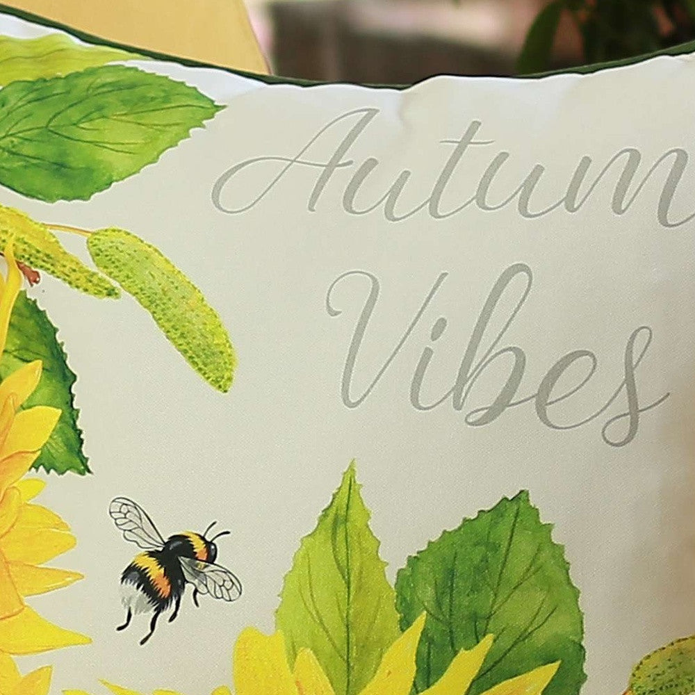 Autumn Vibes Sunflower Throw Pillow