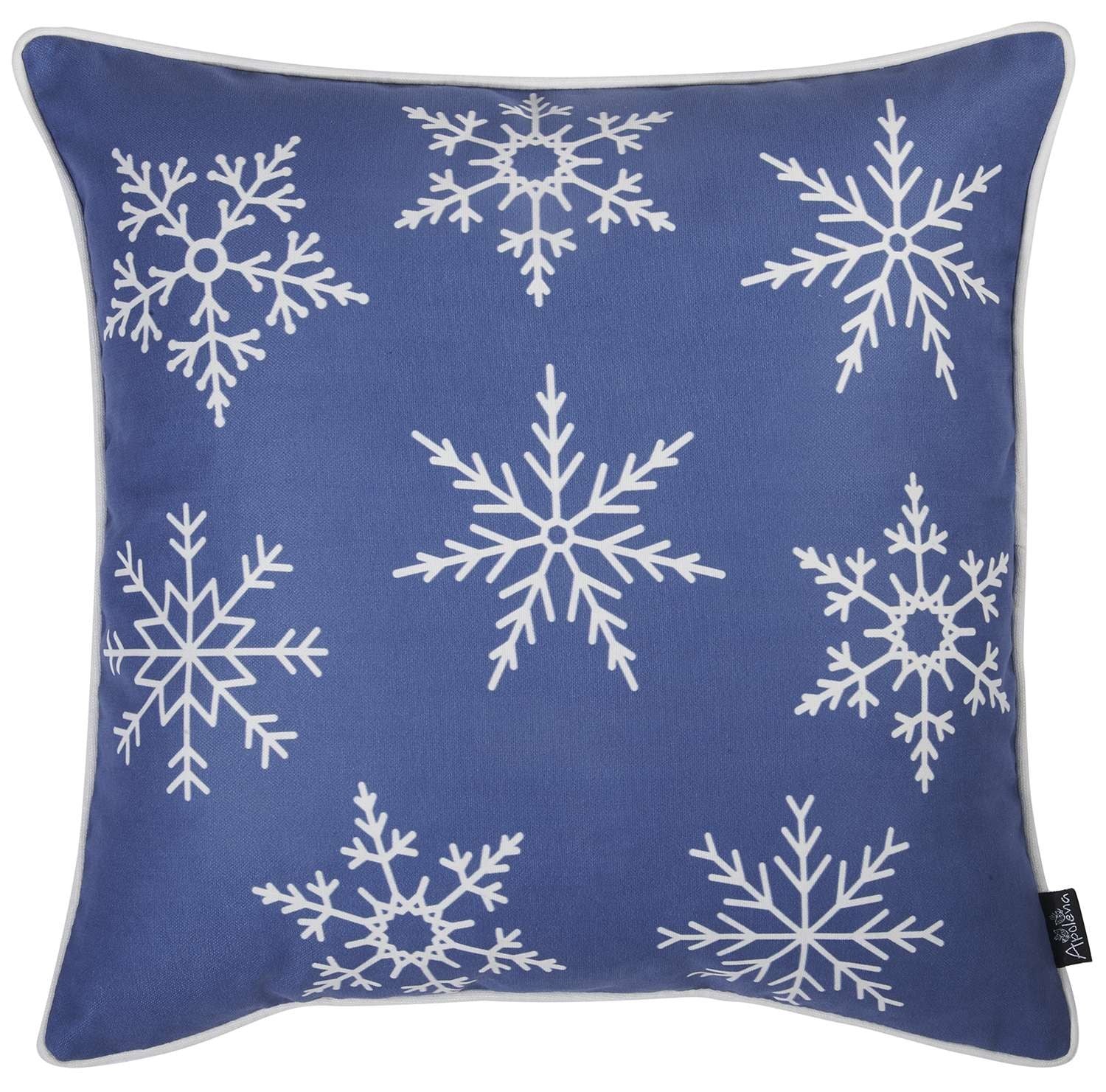 Blue and White Snowflakes Throw Pillow FurniFindUSA