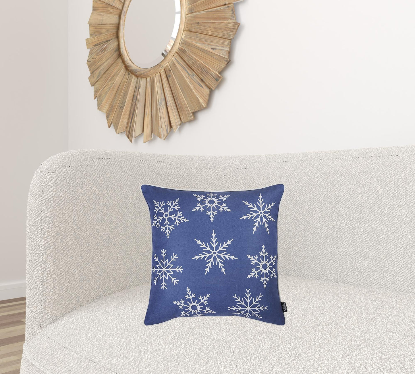 Blue and White Snowflakes Throw Pillow FurniFindUSA