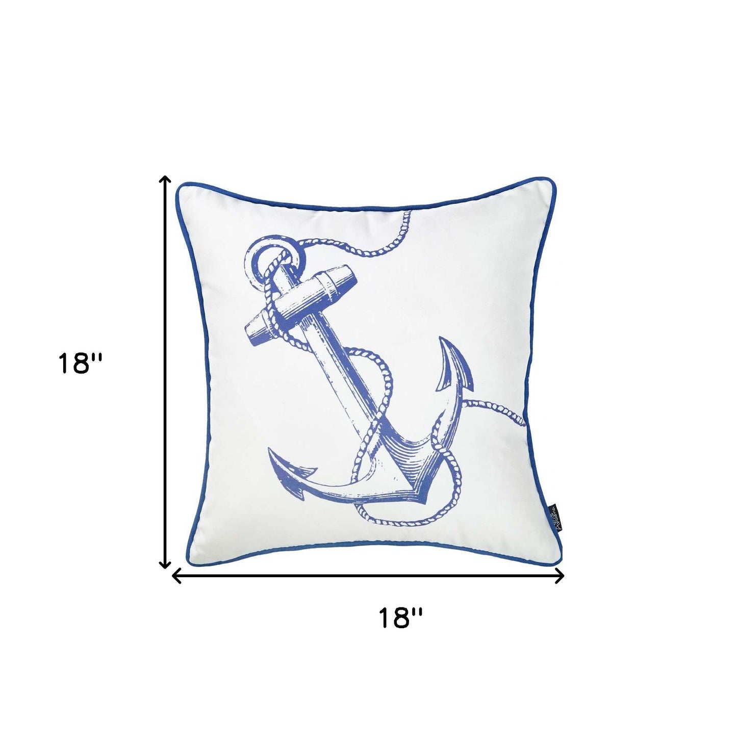 Blue Bold Anchor Nautical Throw Pillow