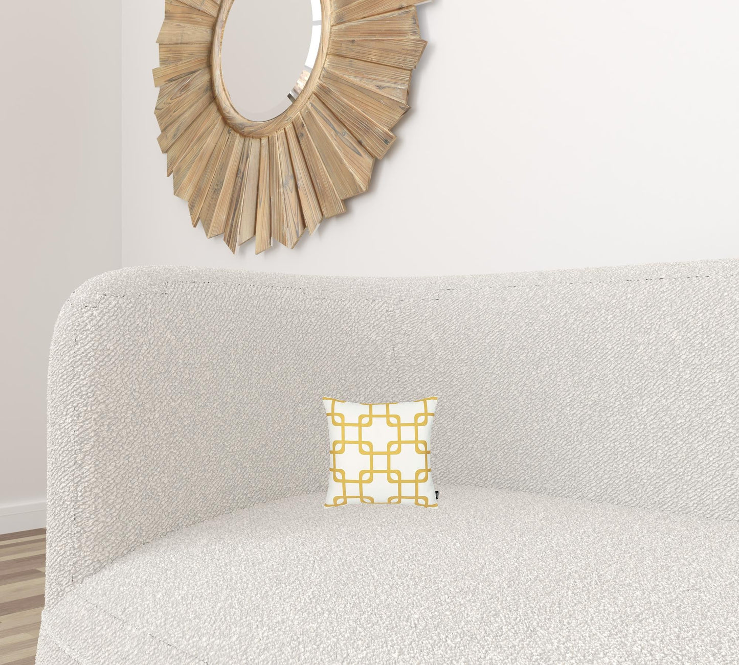 Yellow and White Grid Geometric Throw Pillow FurniFindUSA