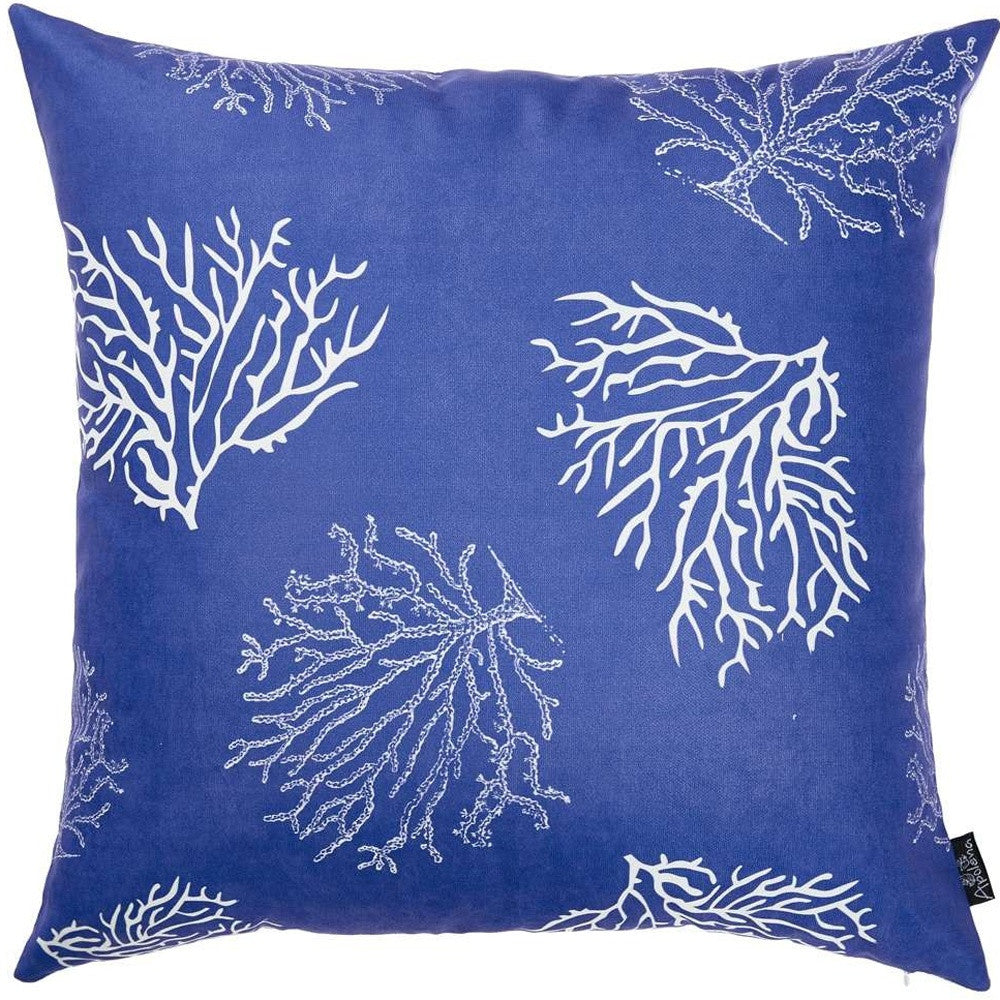 Blue and Silver Coral Reef Decorative Throw Pillow FurniFindUSA