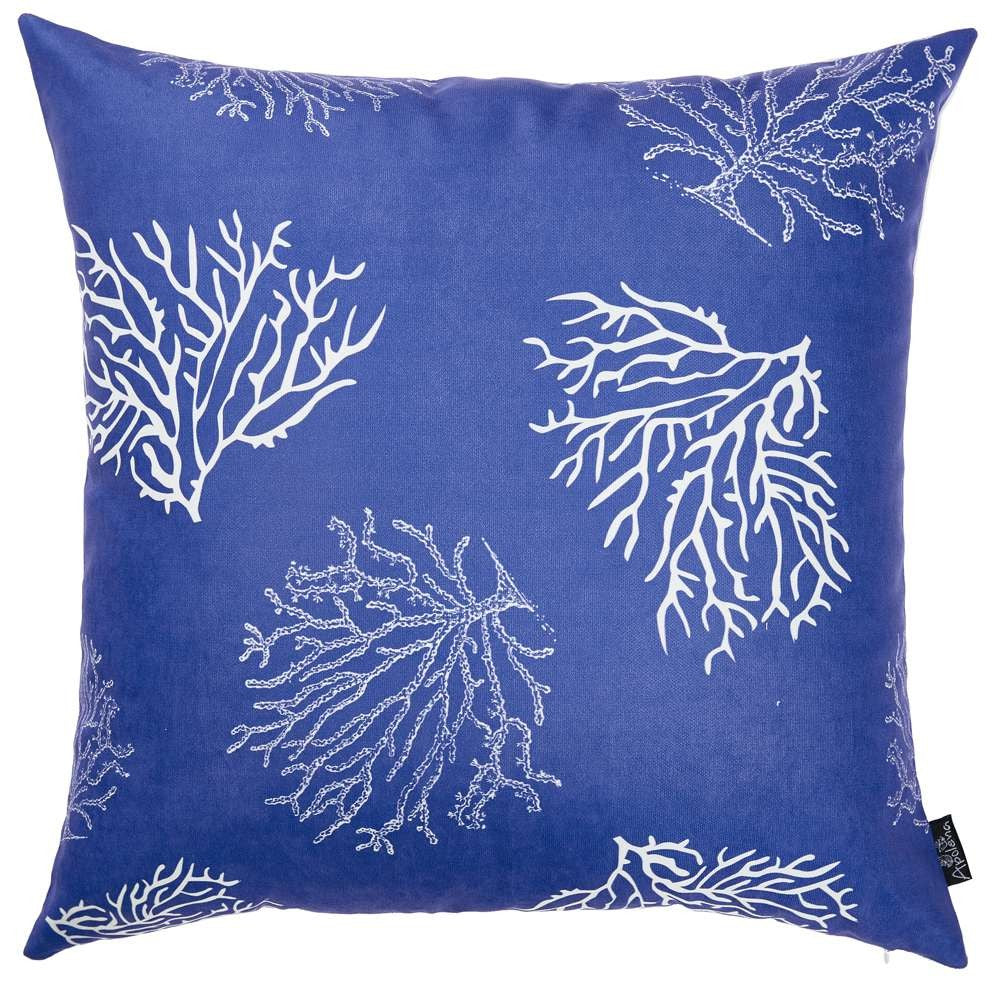 Blue and Silver Coral Reef Decorative Throw Pillow FurniFindUSA
