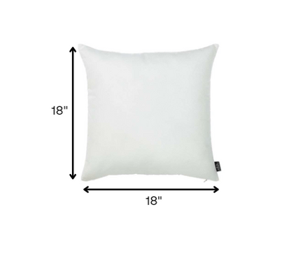 Set of 2 White Modern Square Throw Pillows