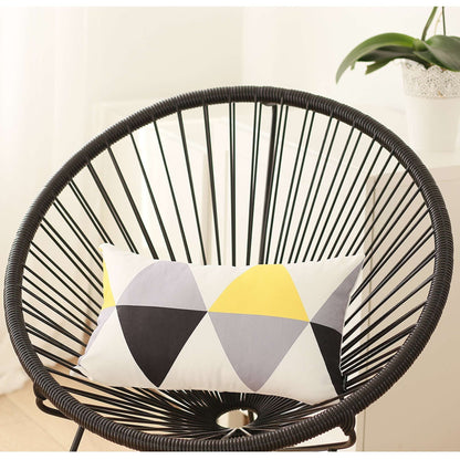 Yellow Gray Diamond Lumbar Throw Pillow FurniFindUSA