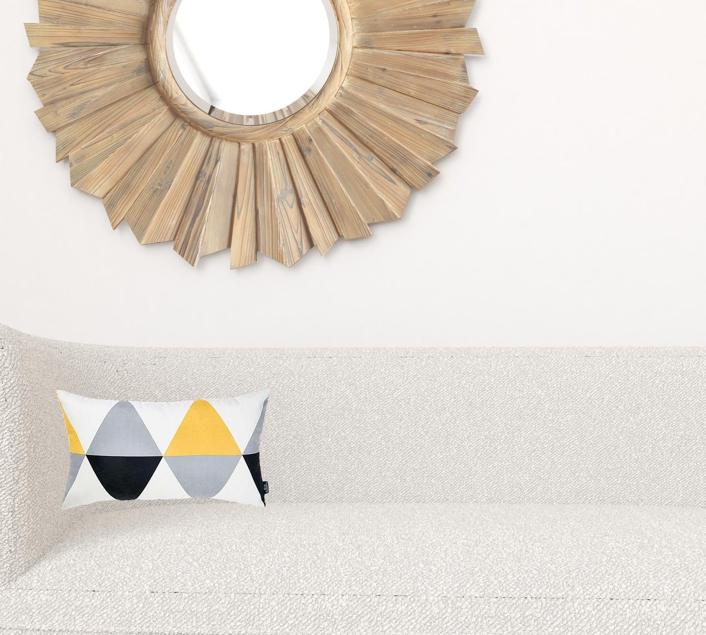 Yellow Gray Diamond Lumbar Throw Pillow FurniFindUSA