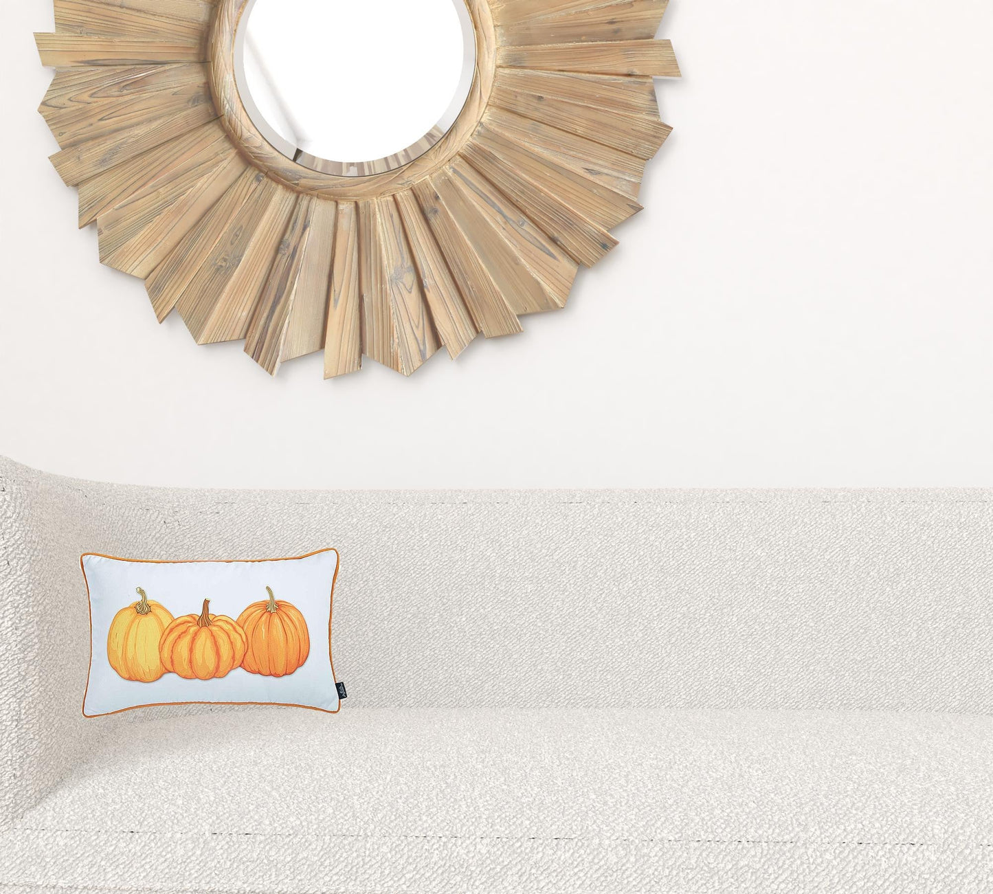 Orange Triple Pumpkin Lumbar Throw Pillow FurniFindUSA
