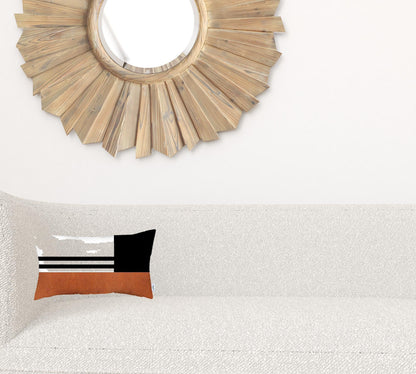 Brown and Black Geometric Lumbar Throw Pillow FurniFindUSA