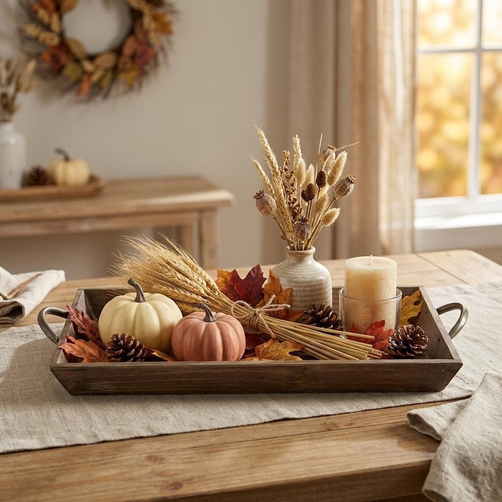 19" Brown Wood Handmade Serving Tray With Handles HomeRoots