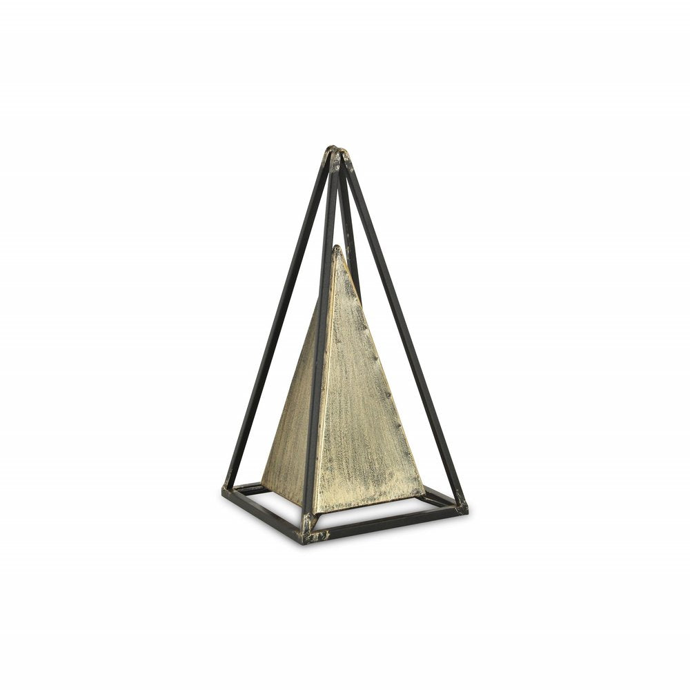 Narrow Metal Triangular Decorative Sculpture — view 1
