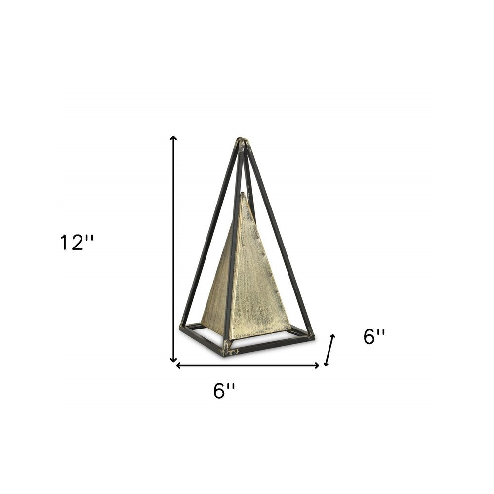 Narrow Metal Triangular Decorative Sculpture HomeRoots