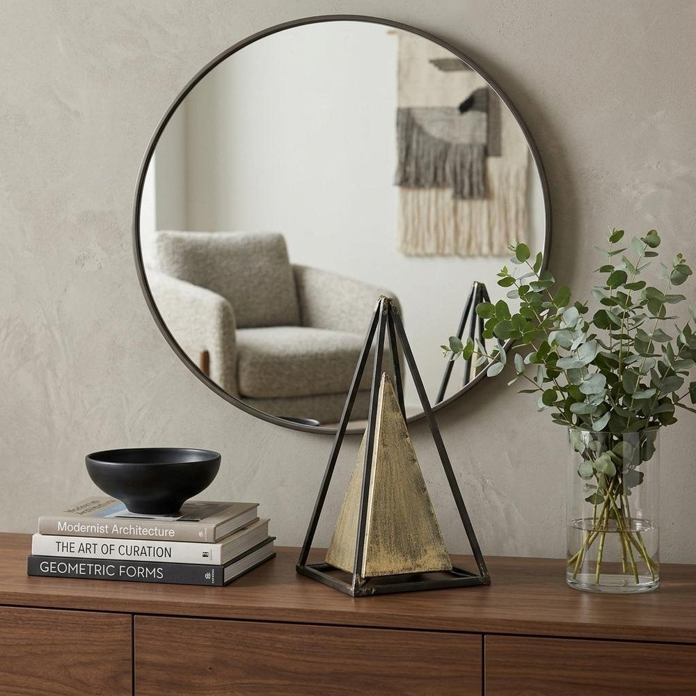 Narrow Metal Triangular Decorative Sculpture HomeRoots