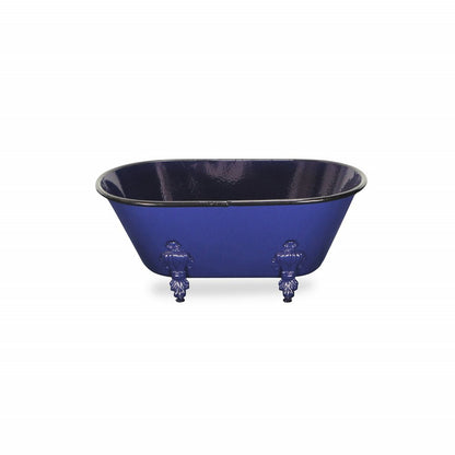 5" Blue Metal Hand Painted Decorative Tub Tabletop Sculpture HomeRoots