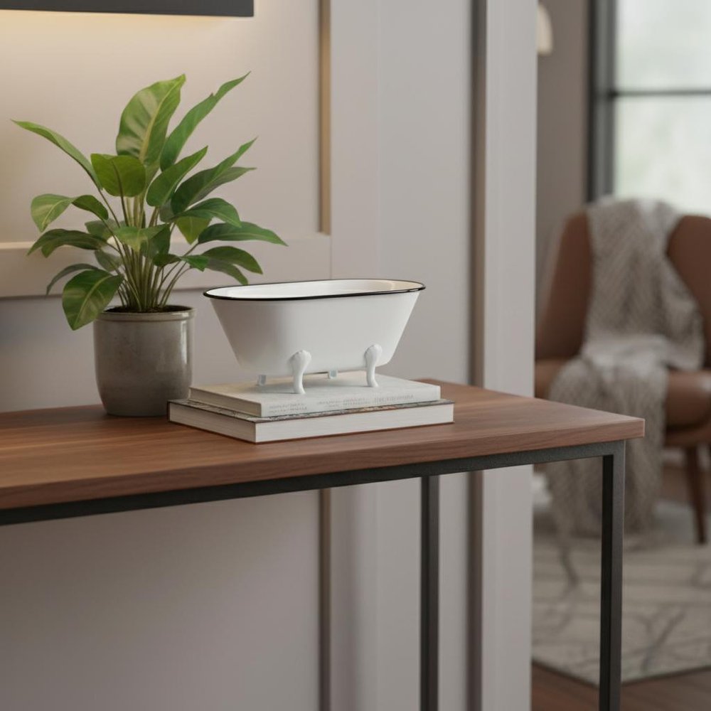 White Bathtub Decorative Sculpture HomeRoots