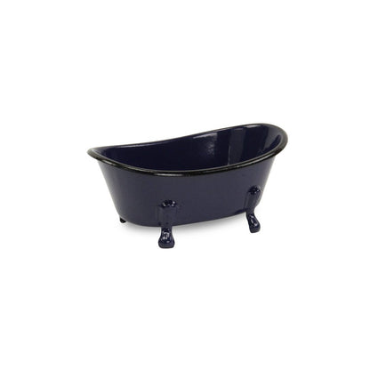 3" Blue Metal Hand Painted Decorative Tub Tabletop Sculpture HomeRoots