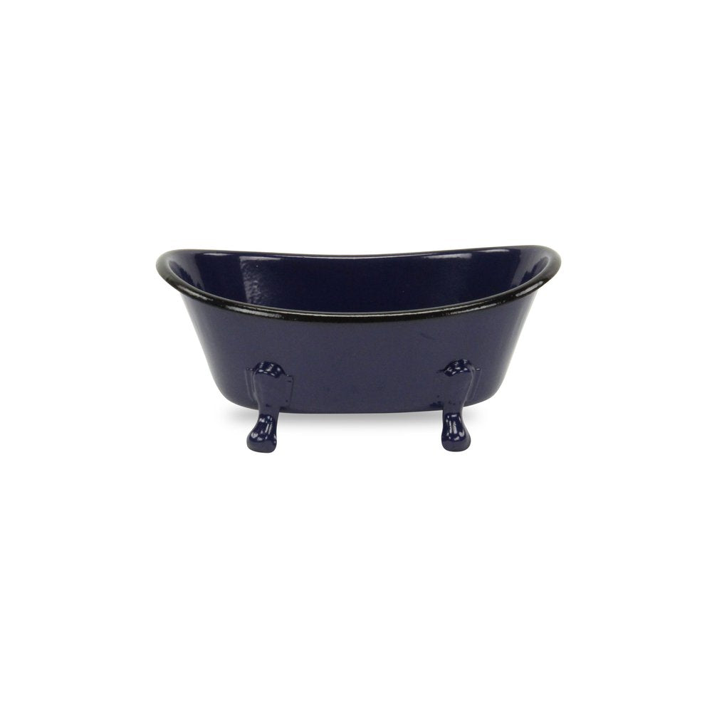 3" Blue Metal Hand Painted Decorative Tub Tabletop Sculpture HomeRoots
