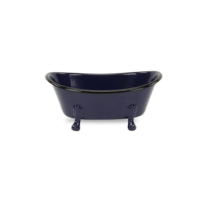3" Blue Metal Hand Painted Decorative Tub Tabletop Sculpture HomeRoots