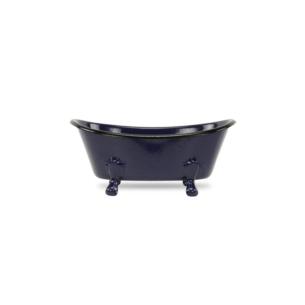 3" Blue Metal Hand Painted Decorative Tub Tabletop Sculpture HomeRoots